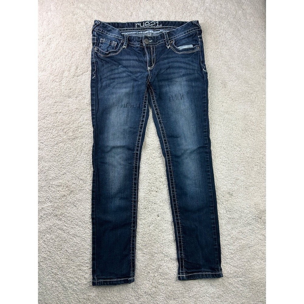 rue21 Women's Low-Rise Skinny Jeans Dark Wash Size Short 7/8 Stretch